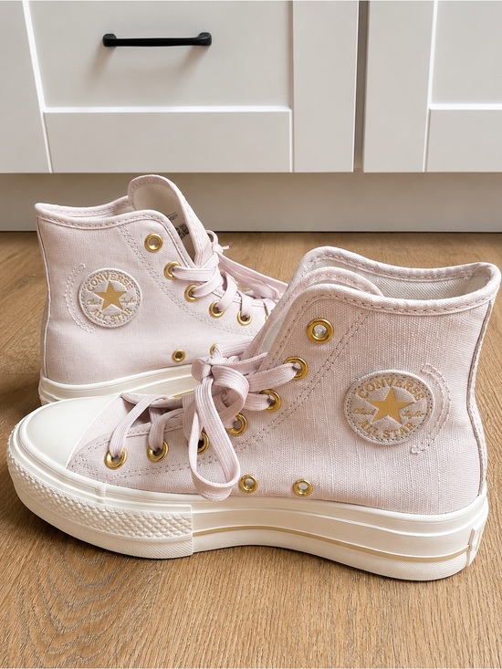 Converse Shoes - Converse Chuck Taylor All Star Lift High Top Pink Gold Platform Sneakers A10431C